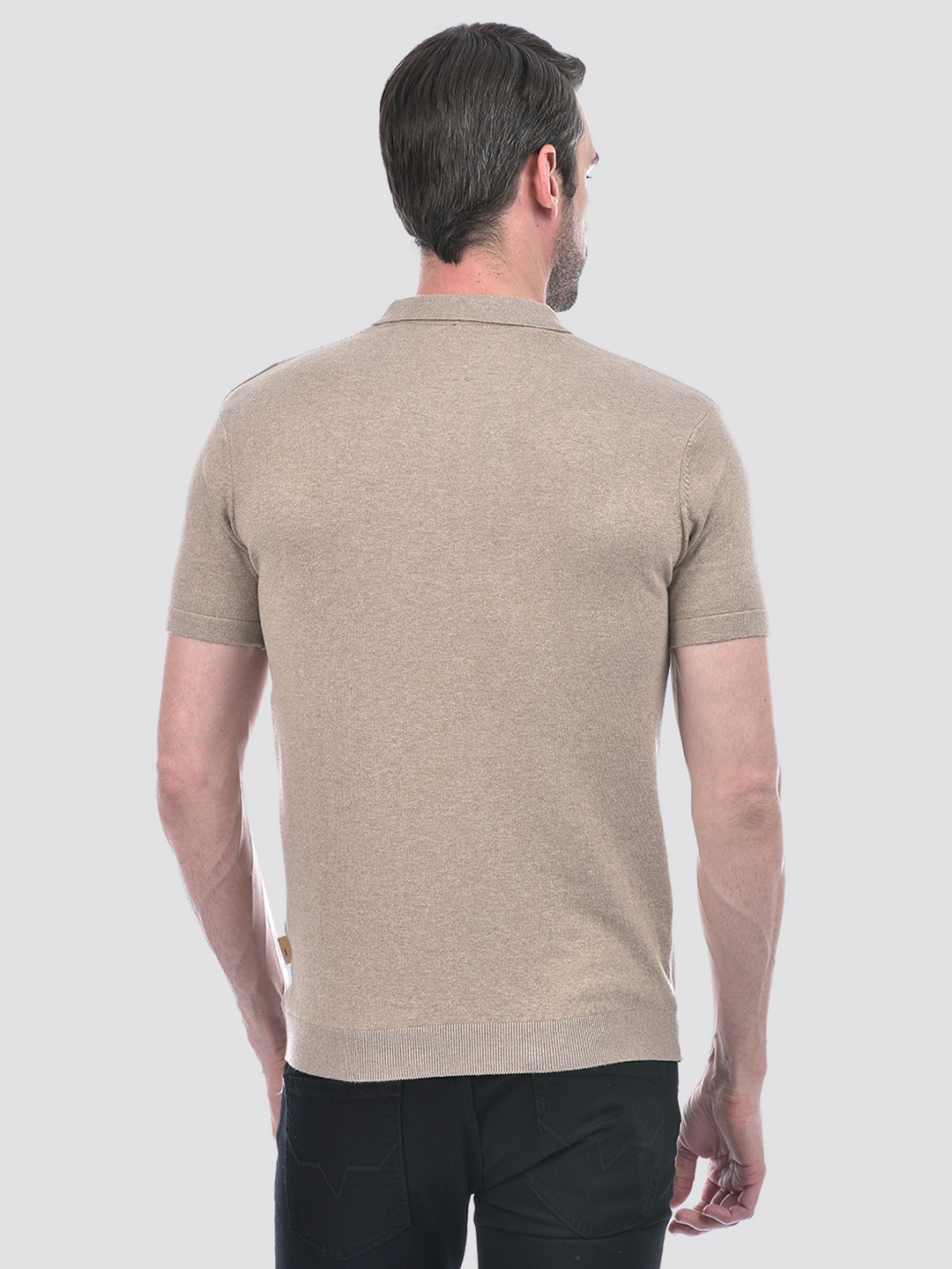 Numero Uno Men Beige Striped Polo T-Shirt